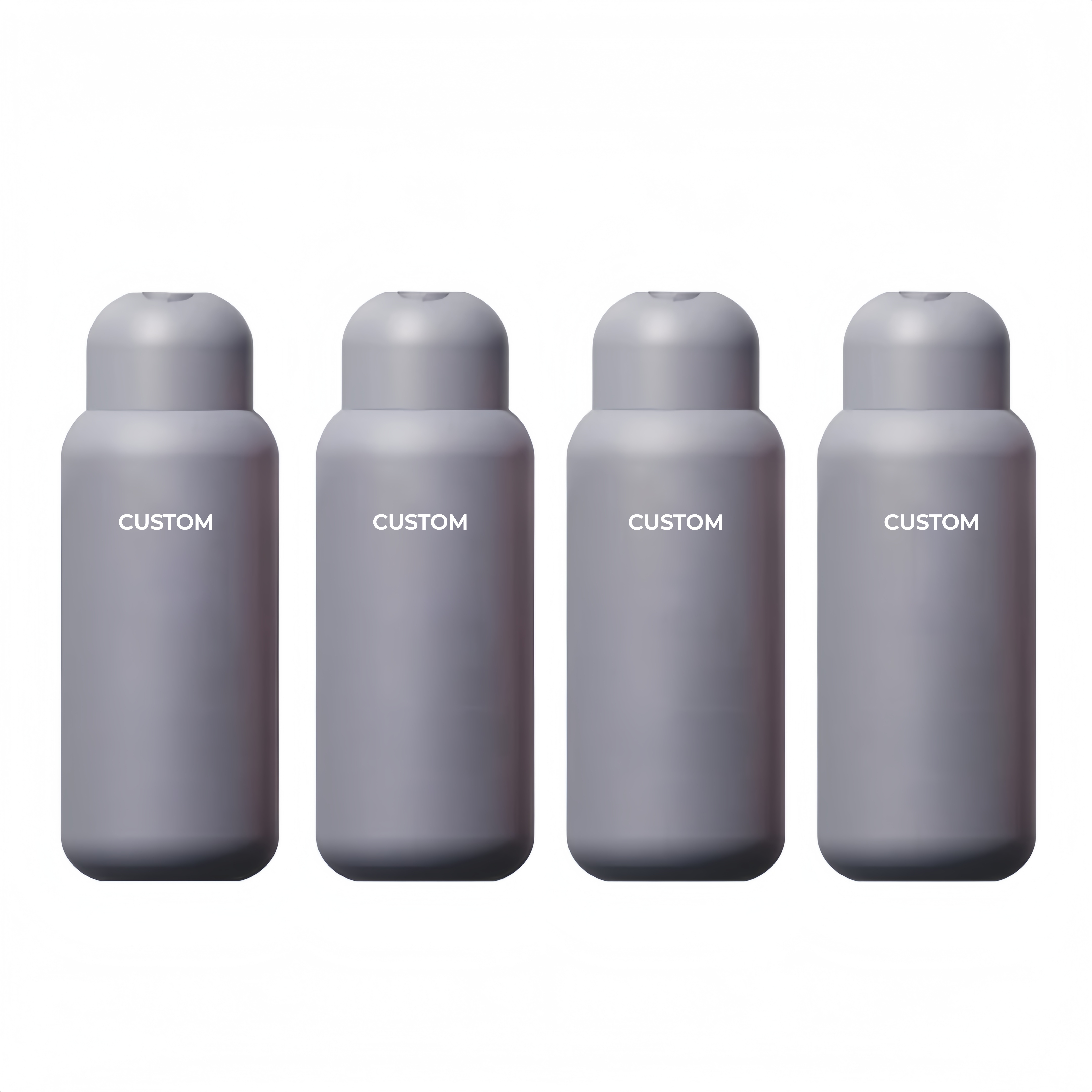 High End Round HDPE Matte Shower Gel Hair Conditioner Plastic Shampoo Bottle with Round Disc Cap
