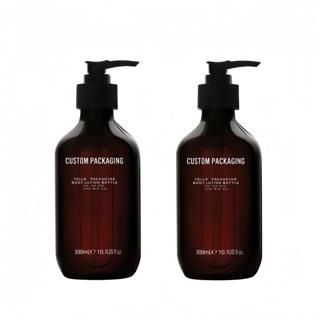 250ml 500ml Plastic Bottle PET Plastic Shampoo boston Round Bottle 8oz 16oz Bath Body Soap Foam Bath Amber Bottle