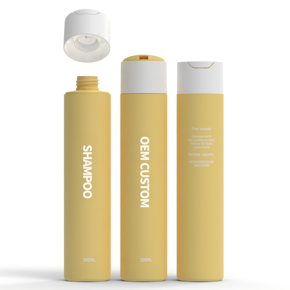 New Arrival Luxury Leak Proof 300ml Plastic Shower Gel Soap Squeeze Cosmetic Bottles for Shampoo Conditioner Packaging