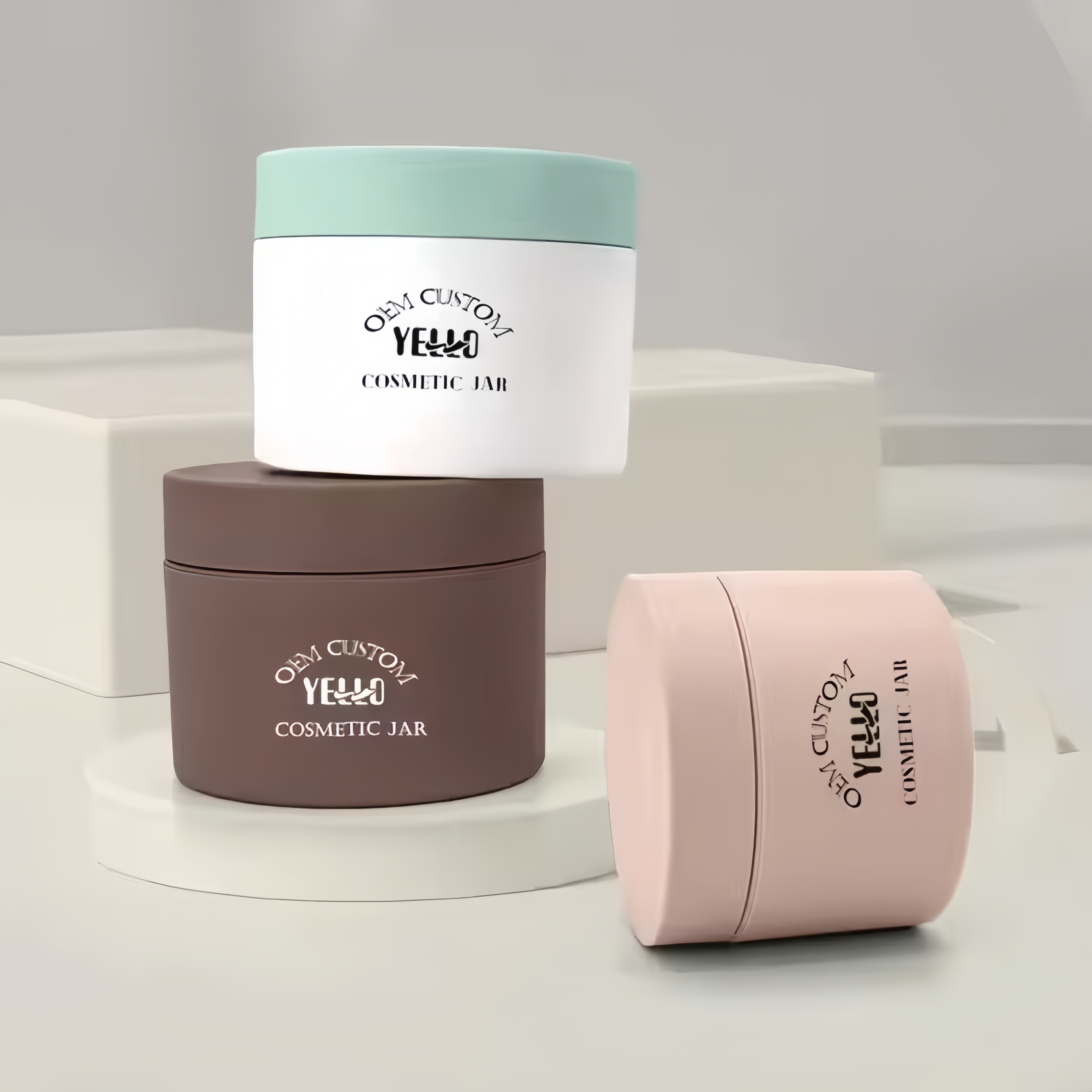 Wholesale Luxury Custom Plastic Cosmetic Cream Jars with Lids for Body Butter Face Cream Personal Brand