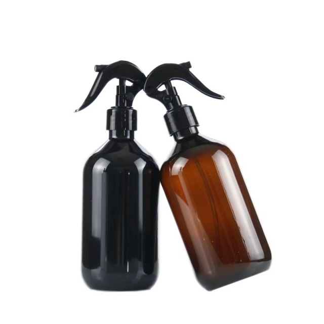 250ml 500ml Plastic Bottle PET Plastic Shampoo boston Round Bottle 8oz 16oz Bath Body Soap Foam Bath Amber Bottle