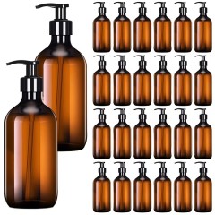 250ml 500ml Plastic Bottle PET Plastic Shampoo boston Round Bottle 8oz 16oz Bath Body Soap Foam Bath Amber Bottle