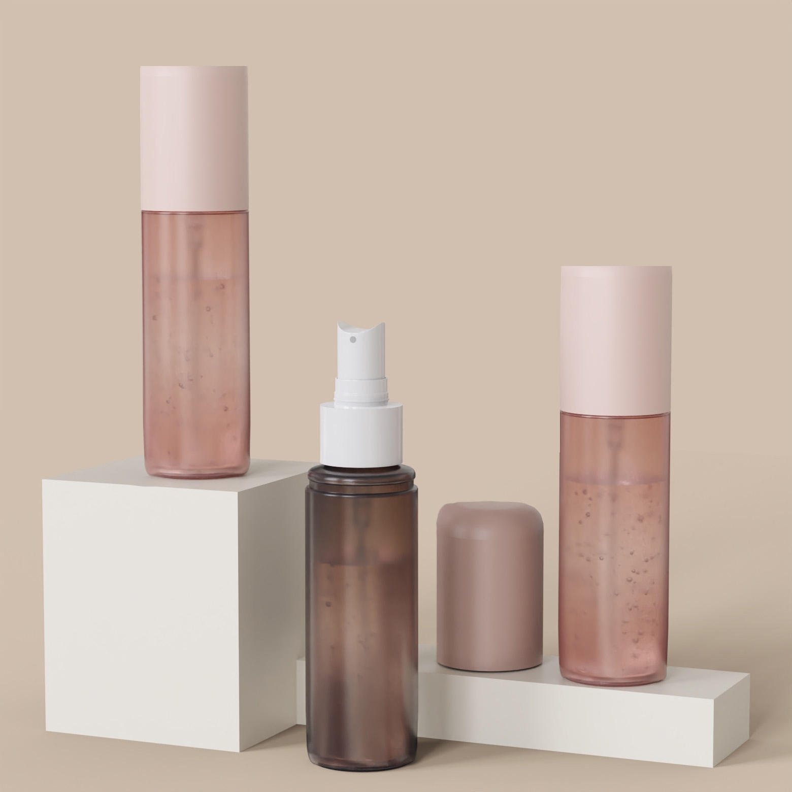PET Luxury Refillable 80ml 100ml Fine Mist Cosmetic Spray Bottle for Facial Toner Hair Body Skincare Packaging