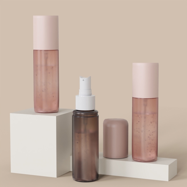 PET Luxury Refillable 80ml 100ml Fine Mist Cosmetic Spray Bottle for Facial Toner Hair Body Skincare Packaging