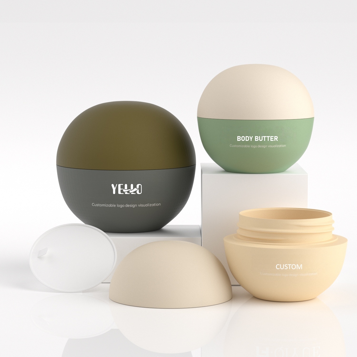 Refillable 30g 50g Screw Flip Cap Cream Bottles Cosmetics Plastic Clear Hair Mask Body Scrub Skincare Cream Jar with Lids