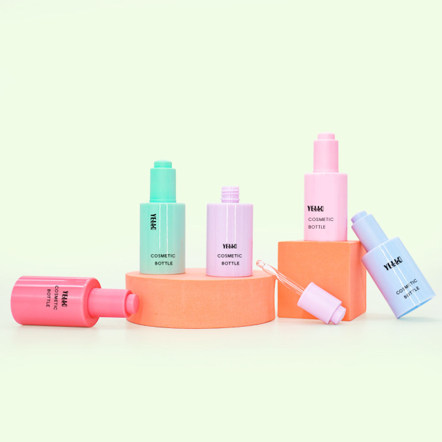 Customized Color Empty 30Ml Mini Size Thick Wall Petg Plastic Dropper Bottle for Serum With Press Dropper
