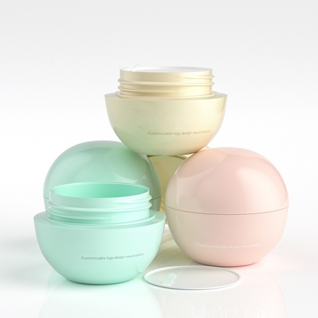 Refillable 30g 50g Screw Flip Cap Cream Bottles Cosmetics Plastic Clear Hair Mask Body Scrub Skincare Cream Jar with Lids