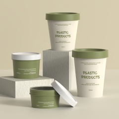 Plastic PP Screw Top 50g Cream Jar for Facial Body Scrub Personal Care 100g Skincare Cream Container 200g Hair Mask Jar