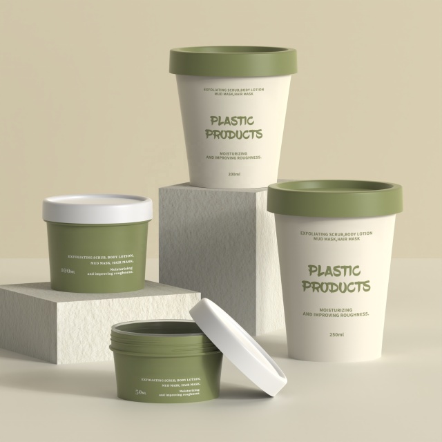 Plastic PP Screw Top 50g Cream Jar for Facial Body Scrub Personal Care 100g Skincare Cream Container 200g Hair Mask Jar