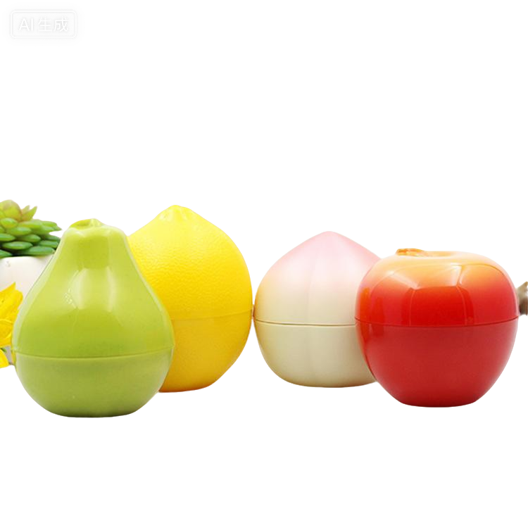 Custom 30g Cute Fruit Apple Shape Plastic Empty Cosmetic Jar Body Butter Containers Packaging for Baby Skincare