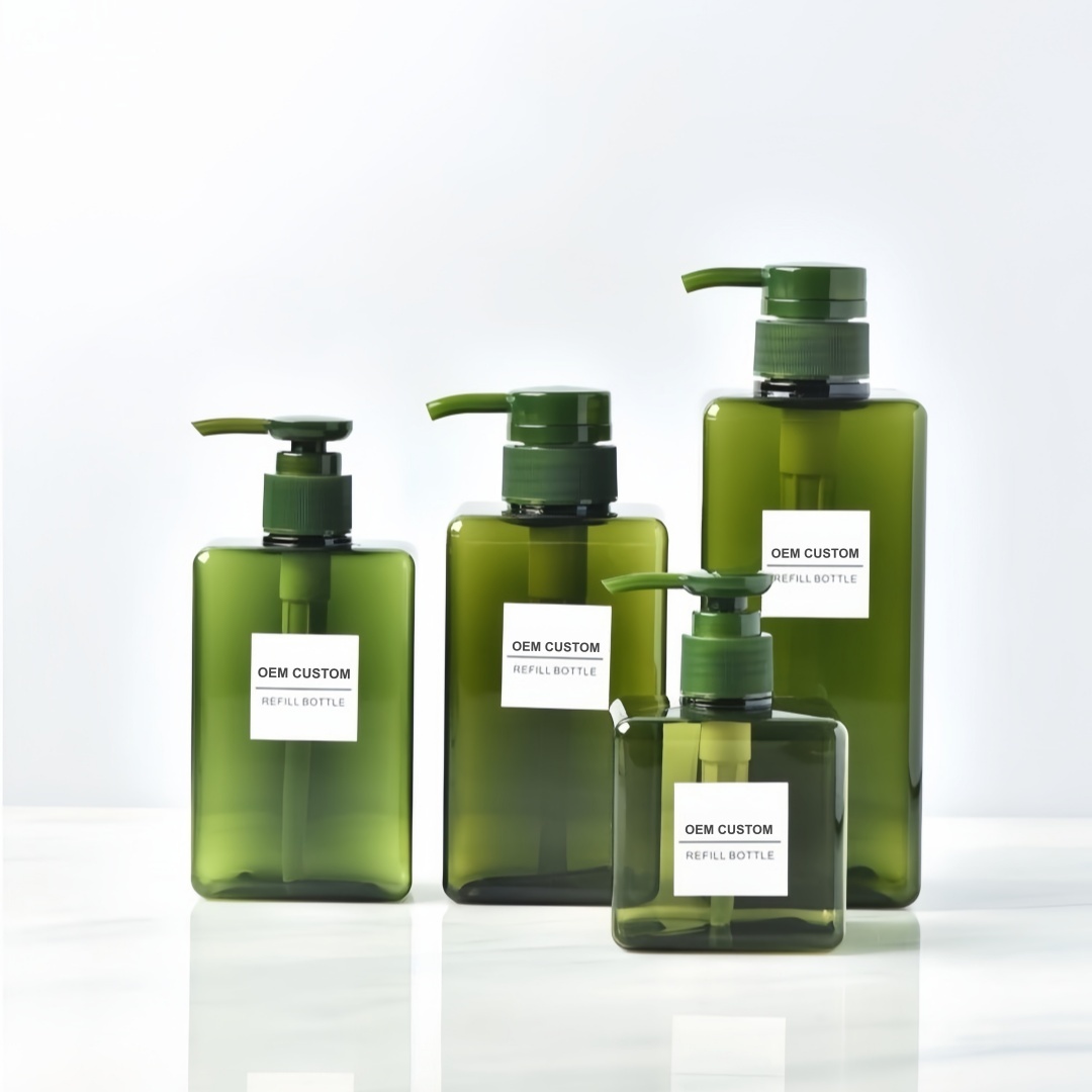 New Arrival Empty Square Cosmetic Body Lotion Bottle Hand Wash Liquid Bottle Plastic Shampoo Bottle Containers
