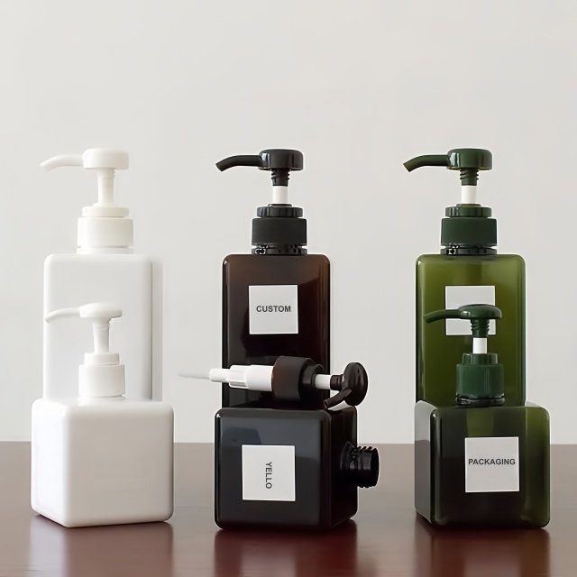 New Arrival Empty Square Cosmetic Body Lotion Bottle Hand Wash Liquid Bottle Plastic Shampoo Bottle Containers