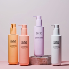 Luxury Custom Empty Plastic 100ml 200ml Round PET Cosmetic Lotion Bottle with Mist Spray Pump Packaging for Skin Care Serum