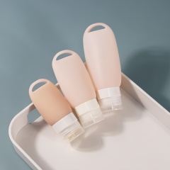 Custom Print Logo Portable Refillable Squeeze Silicone Reusable Travel Accessories Bottles Set 60ml 90Ml for Toiletries