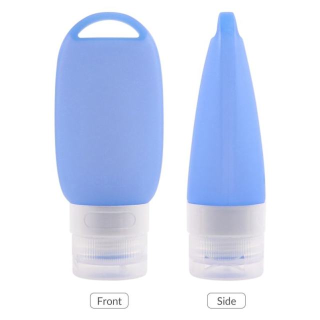 Custom Print Logo Portable Refillable Squeeze Silicone Reusable Travel Accessories Bottles Set 60ml 90Ml for Toiletries