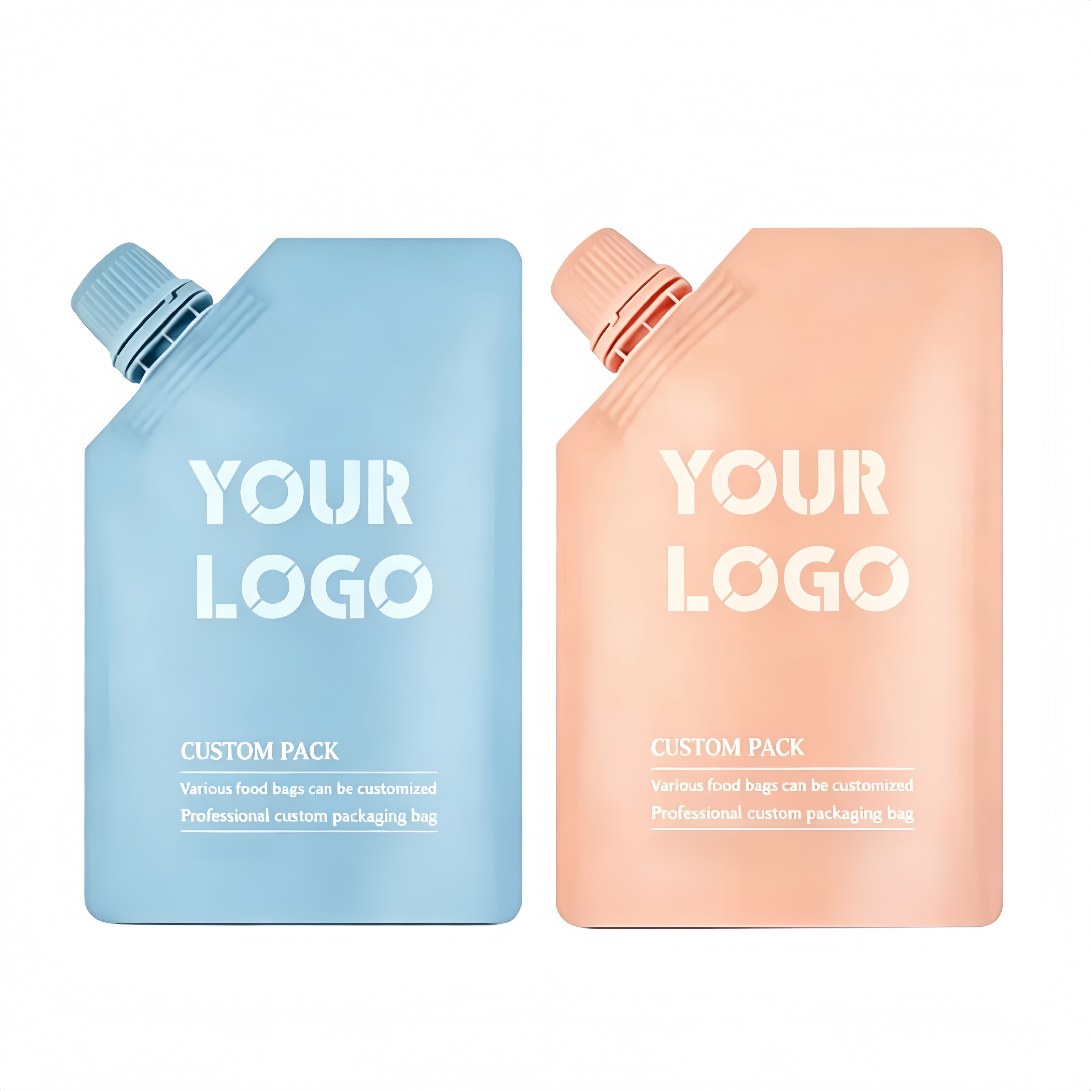 Wholesale Luxury Customized Logo Cosmetic Plastic Refill Shampoo Spout Pouch Plastic Reusable Liquid Packaging Standing Pouch With Spout