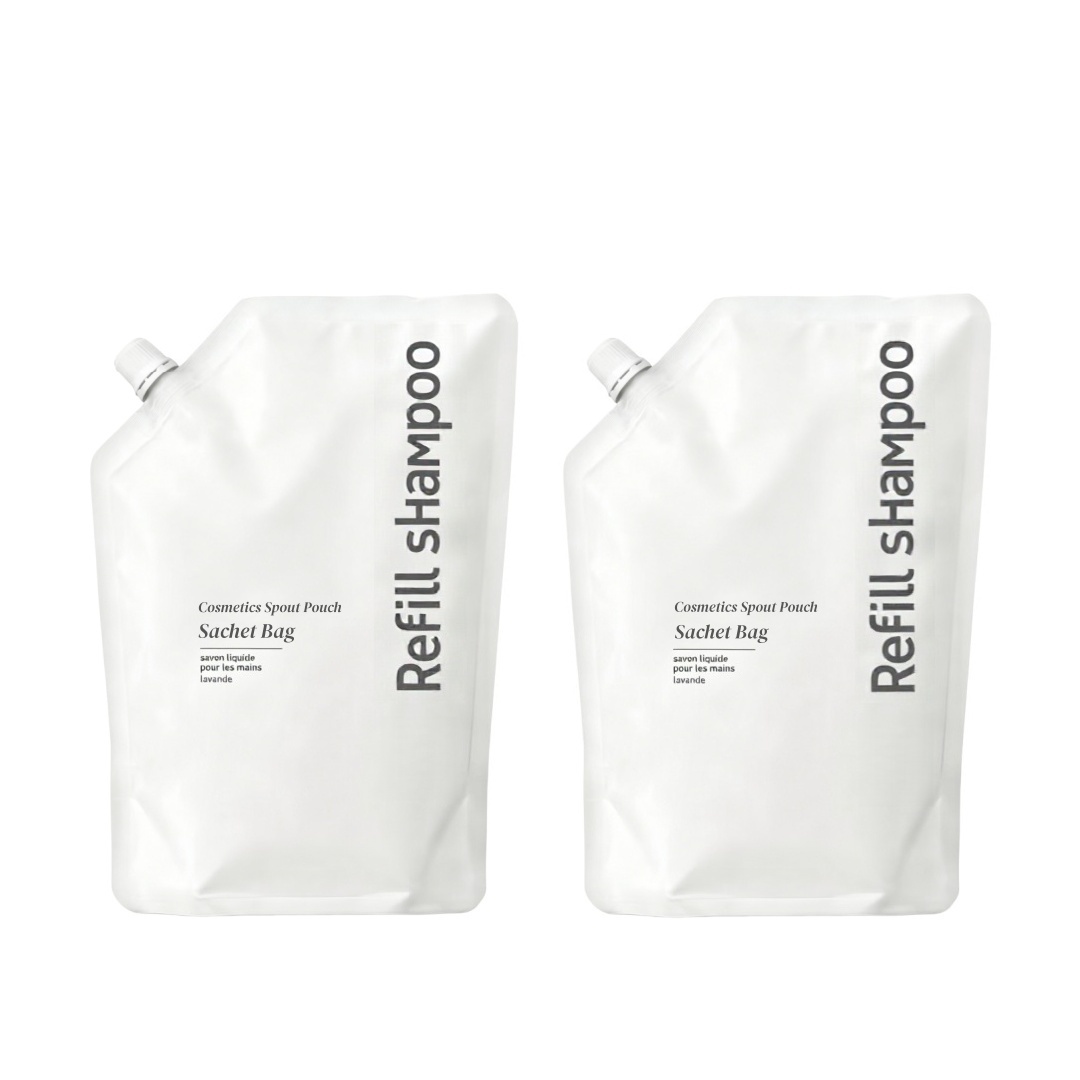 Wholesale Luxury Customized Logo Cosmetic Plastic Refill Shampoo Spout Pouch Plastic Reusable Liquid Packaging Standing Pouch With Spout