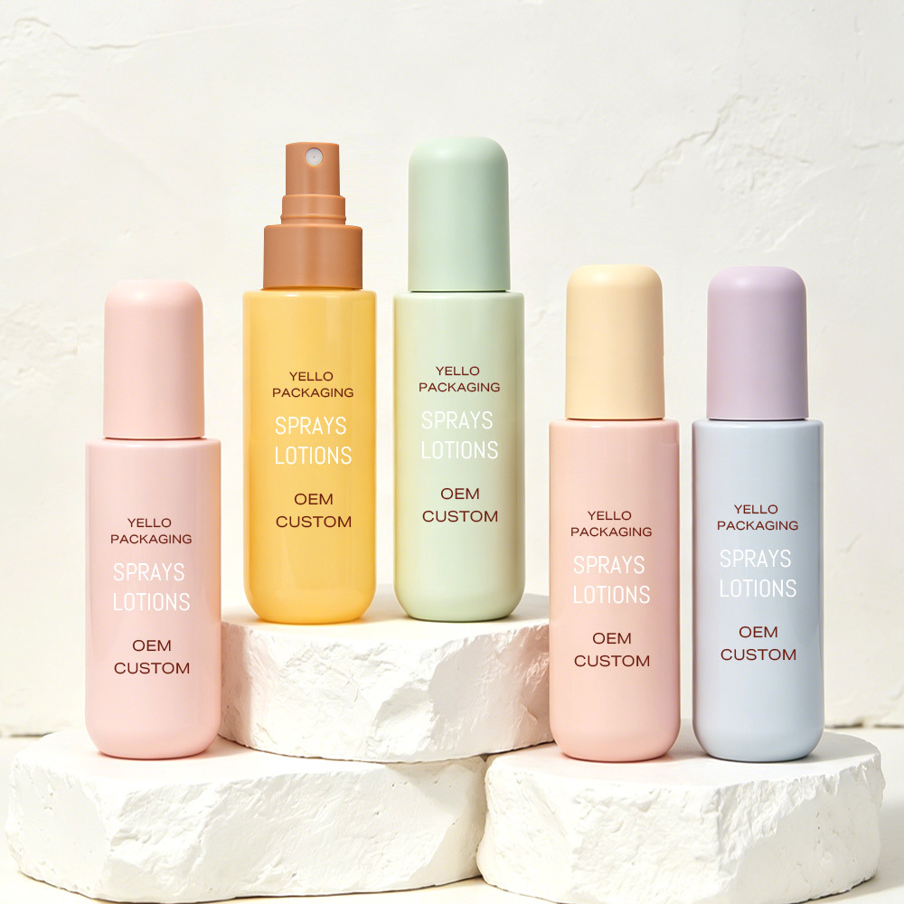 Luxury OEM Custom Plastic Fine Mist Spray Bottles 100ml 120ml 150ml Cosmetic Packaging for Hair Facial Sprayer