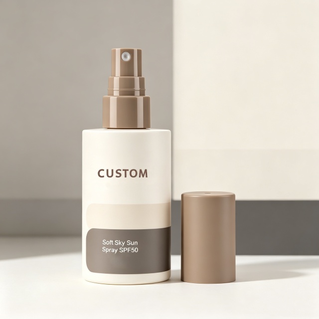 Luxury Round Plastic Empty Custom Body Mist Spray Bottles Cosmetic Bottles Packaging for Hair Facial Makeup Setting