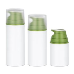 Opaque White Plastic Airless Custom Treatment Lotion Pump Bottles Packaging 50Ml For Cosmetics