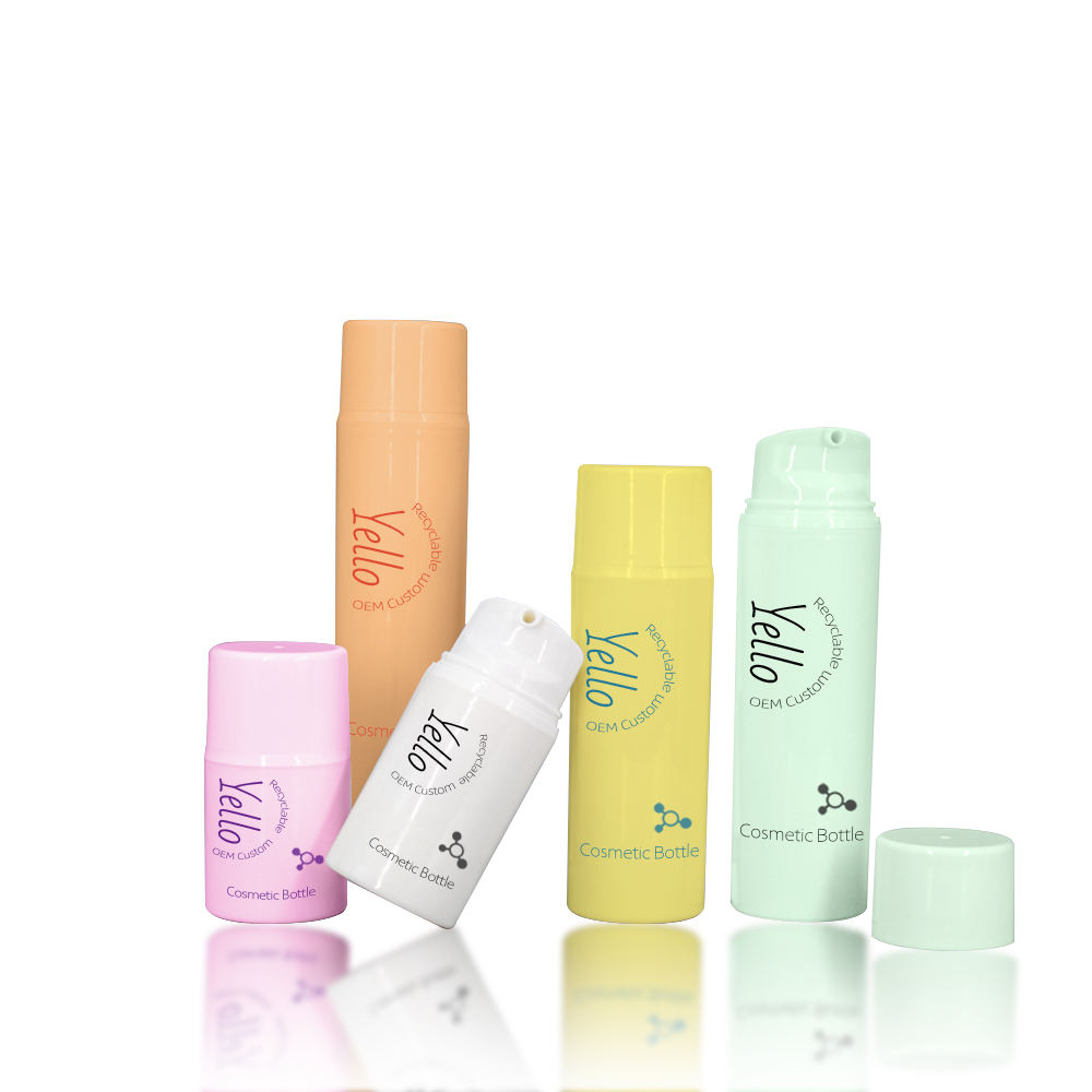 Opaque White Plastic Airless Custom Treatment Lotion Pump Bottles Packaging 50Ml For Cosmetics