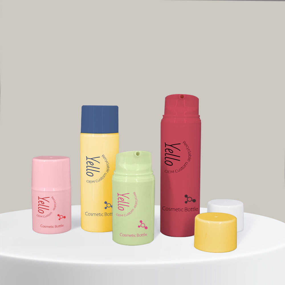 Opaque White Plastic Airless Custom Treatment Lotion Pump Bottles Packaging 50Ml For Cosmetics