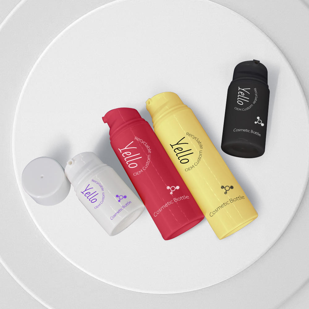 Opaque White Plastic Airless Custom Treatment Lotion Pump Bottles Packaging 50Ml For Cosmetics