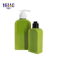 Wholesale Custom Empty Cosmetic Green Square Bottles 150ml 350ml Body Lotion Bottles Packaging for Shampoo Shower Gel