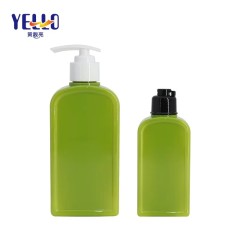 Wholesale Custom Empty Cosmetic Green Square Bottles 150ml 350ml Body Lotion Bottles Packaging for Shampoo Shower Gel