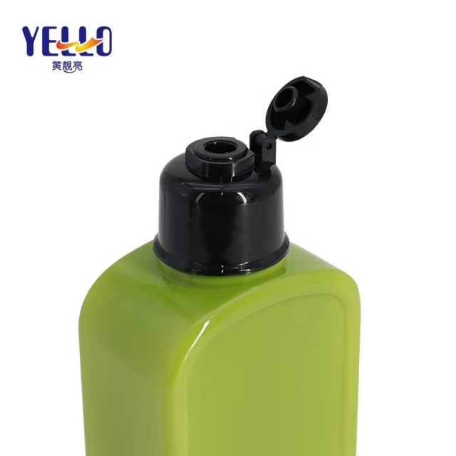Wholesale Custom Empty Cosmetic Green Square Bottles 150ml 350ml Body Lotion Bottles Packaging for Shampoo Shower Gel