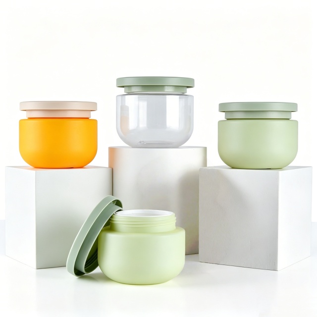 Eco Friendly Empty Round Matte Container 8Oz 250Ml Plastic Cosmetic Butter Jar With Screw Cap for Body Scrub