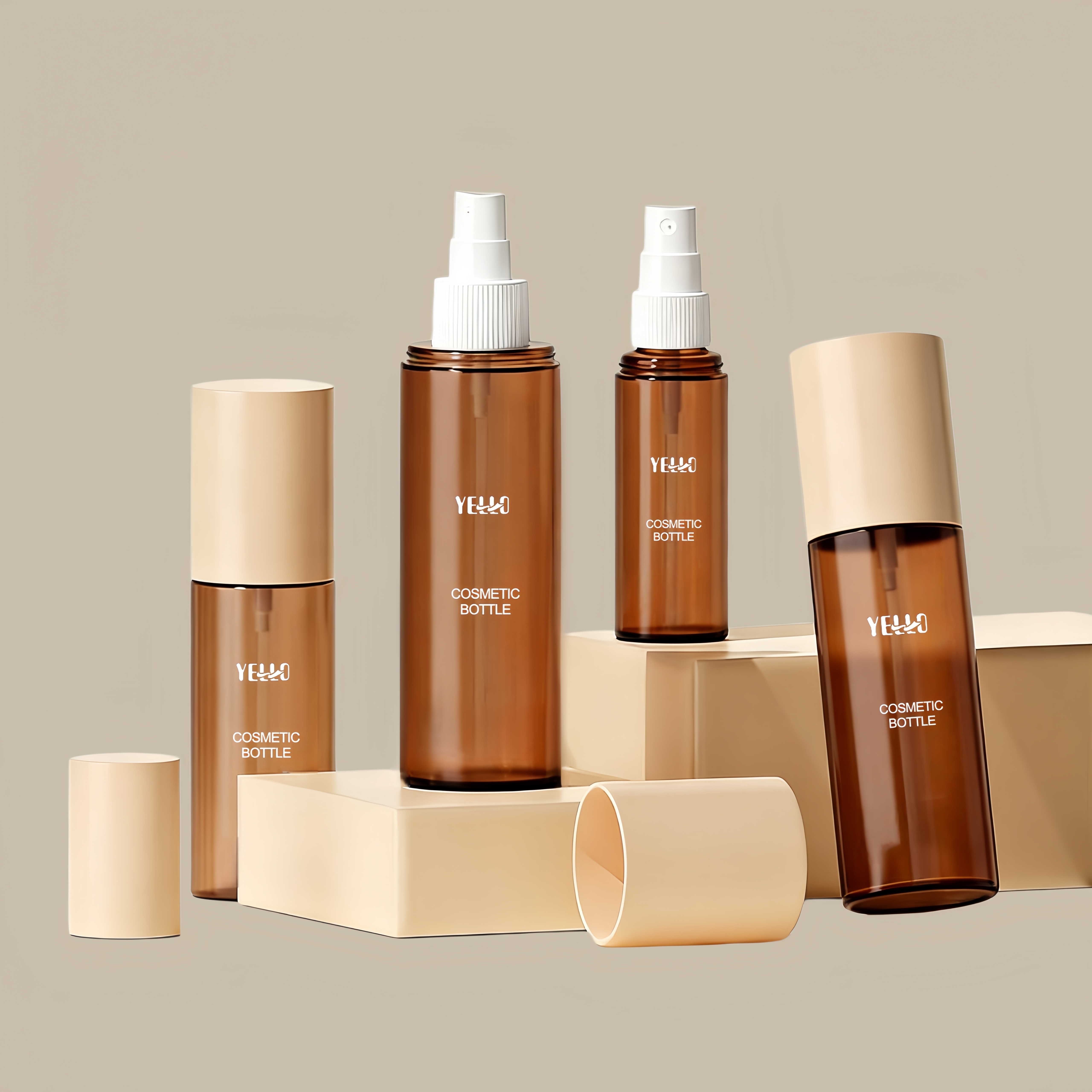 Wholesale Recyclable Custom Plastic Empty Cosmetic Spray Bottles with Lotion Pump for Body Hair Mist
