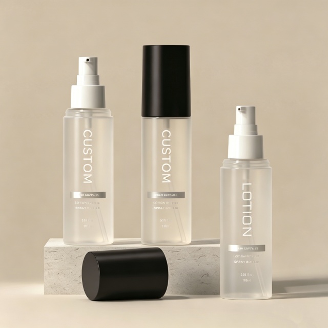 Wholesale Recyclable Custom Plastic Empty Cosmetic Spray Bottles with Lotion Pump for Body Hair Mist