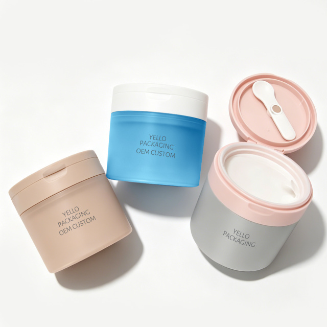 PP Flip Top Cosmetic Jar Clear Plastic Cream Container with Lid for Face Cream Body Butter Skincare Packaging