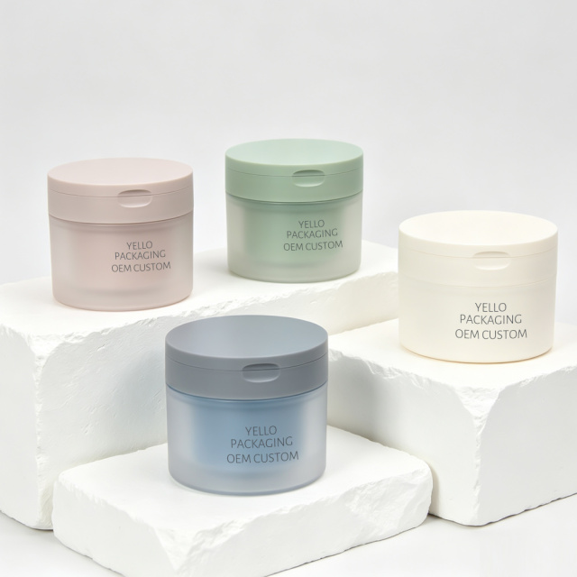 PP Flip Top Cosmetic Jar Clear Plastic Cream Container with Lid for Face Cream Body Butter Skincare Packaging