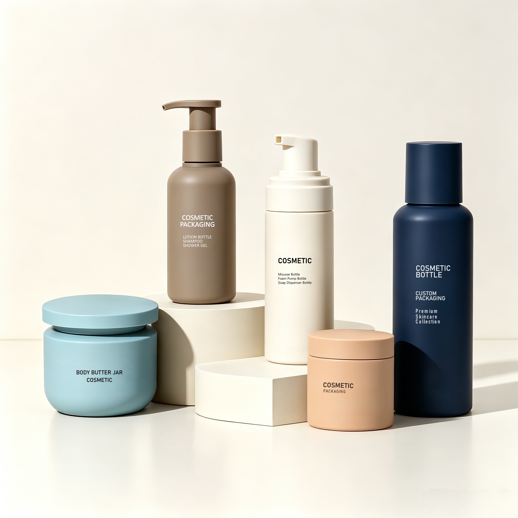 Luxury Eco Friendly 100ml 120ml 150ml Matte Black Skin Care Foam Pump Lotion Toner Serum Spray Plastic Cosmetic Bottle Packaging