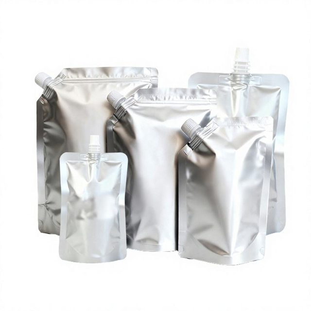 Wholesale Premium Customized Logo Cosmetic Plastic Refill Shampoo Spout Pouch Reusable Liquid Packaging Standing Pouch With Spout