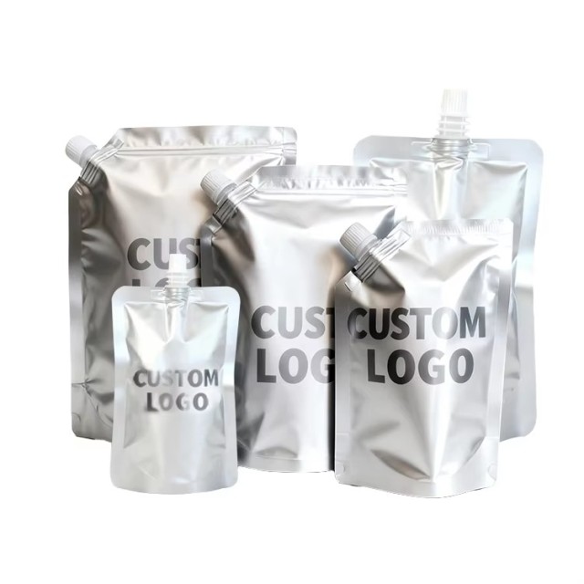 Wholesale Premium Customized Logo Cosmetic Plastic Refill Shampoo Spout Pouch Reusable Liquid Packaging Standing Pouch With Spout