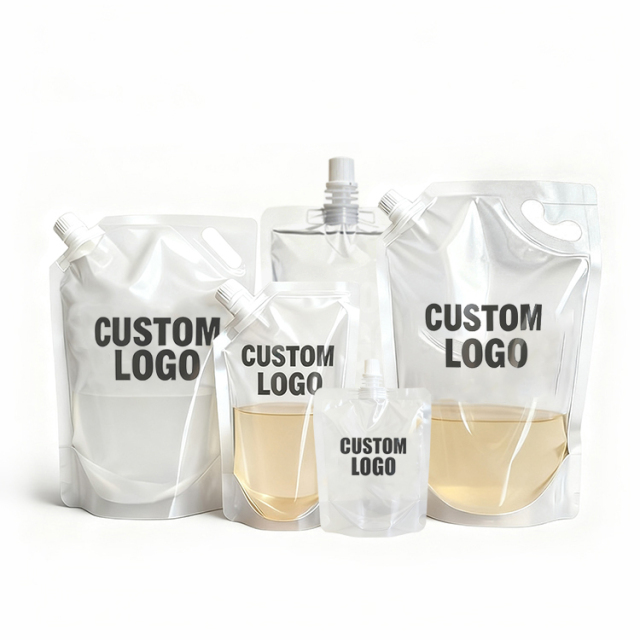 Wholesale Premium Customized Logo Cosmetic Plastic Refill Shampoo Spout Pouch Reusable Liquid Packaging Standing Pouch With Spout