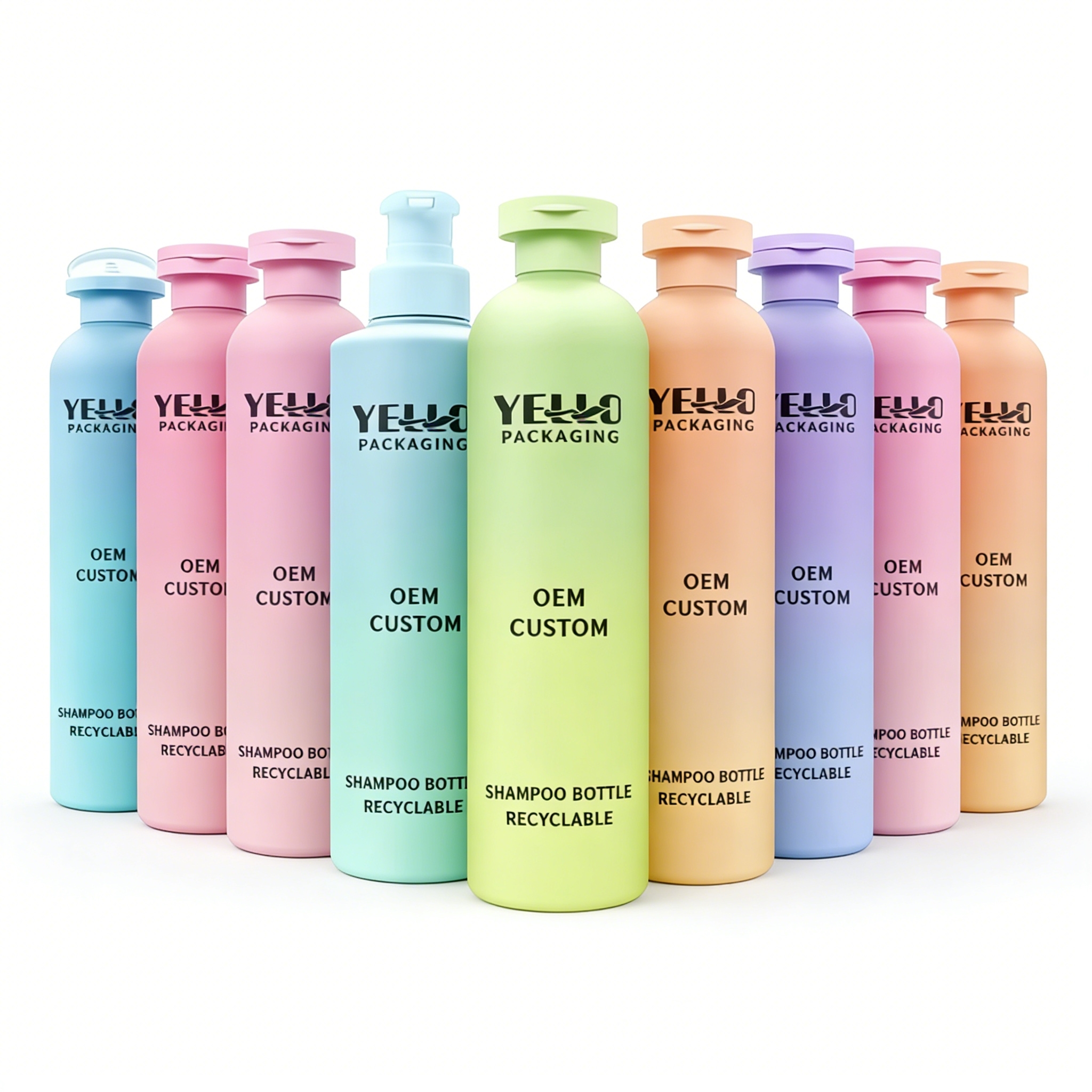 Wholesale FDA REACH Certified Cosmetic Shampoo Bottles Packaging Customized Logo Printing