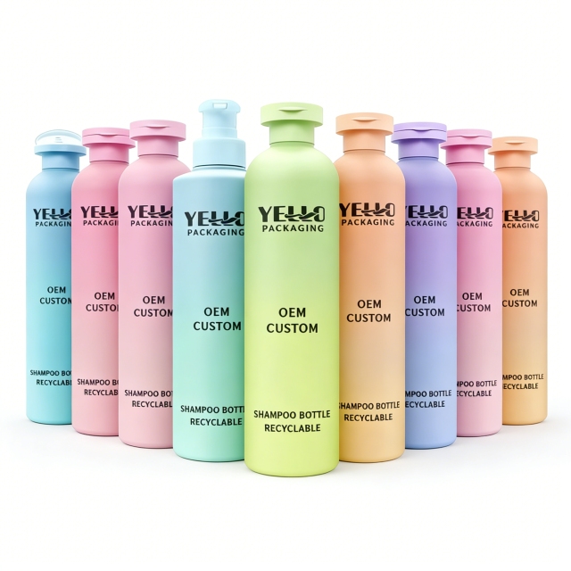 Wholesale FDA REACH Certified Cosmetic Shampoo Bottles Packaging Customized Logo Printing