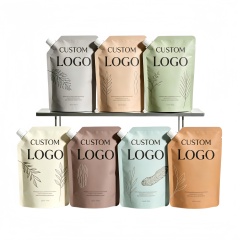 Wholesale FDA Certified Cosmetic Plastic Refill Shampoo Spout Pouch Reusable Liquid Packaging Standing Pouch With Spout Customized Logo