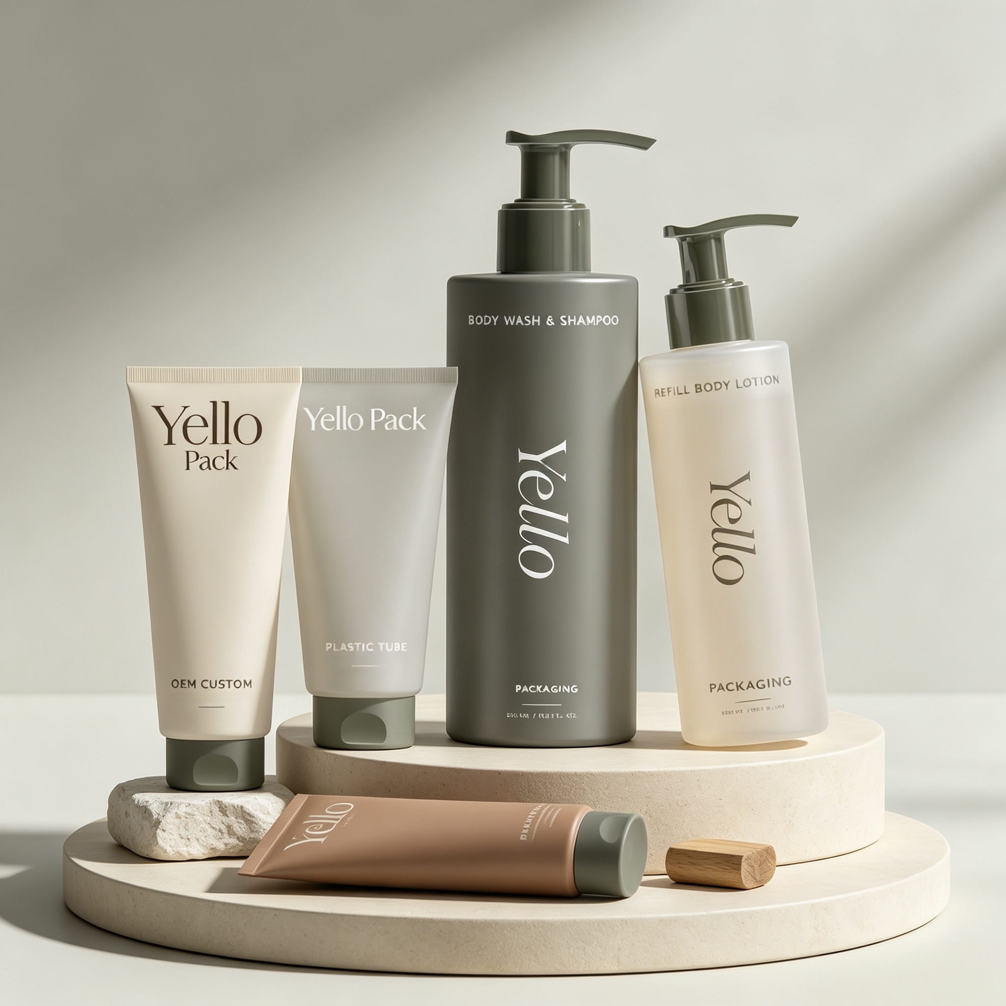 Recyclable Cosmetic Bottles Packaging for Shampoo Body Lotion Facial Cleanser Hair Conditioner