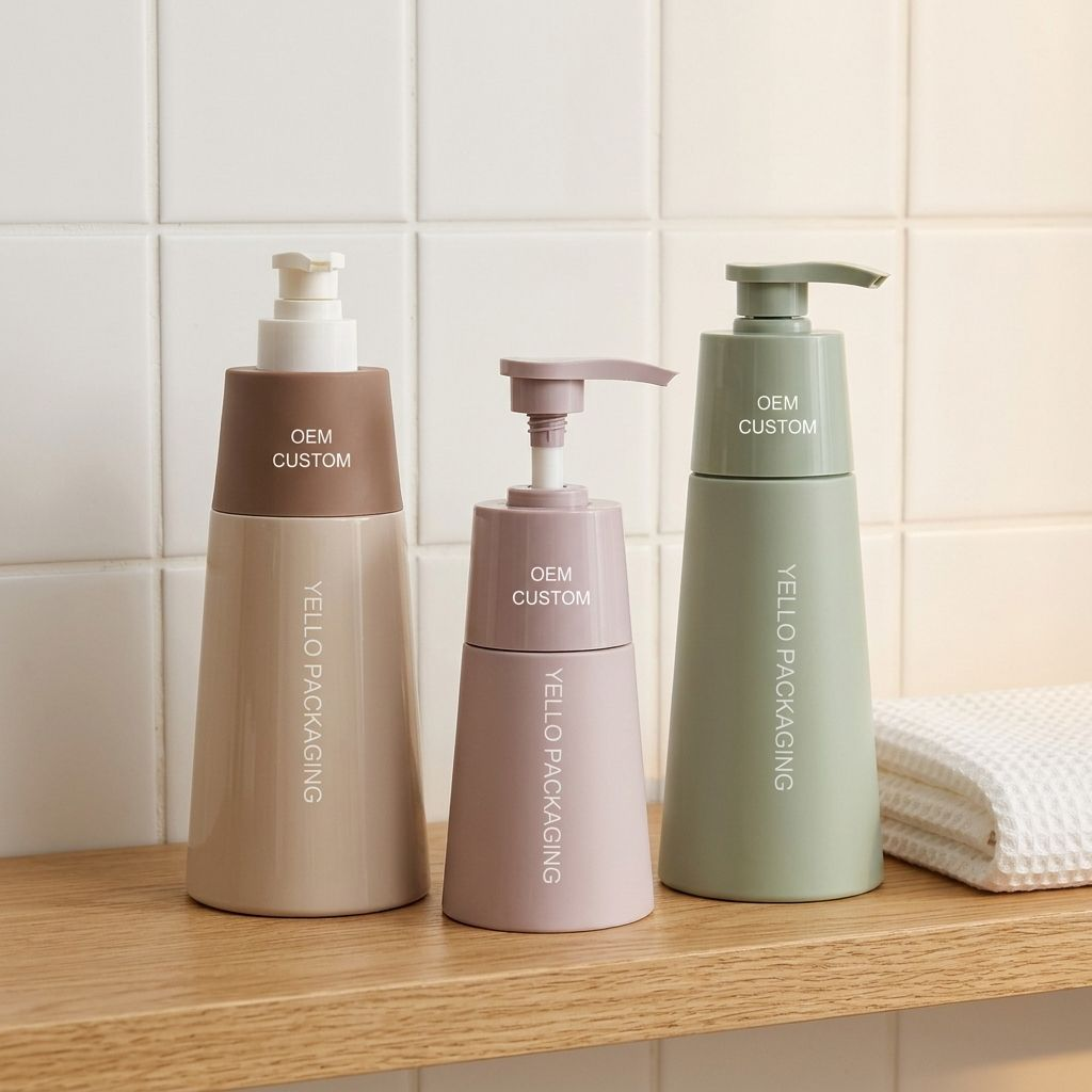 Luxury Wholesale Empty Custom 200ml 300ml 480ml 500ml Body Lotion Bottles Cosmetic Packaging for Shampoo Hair Conditioner Shower Gel Skincare