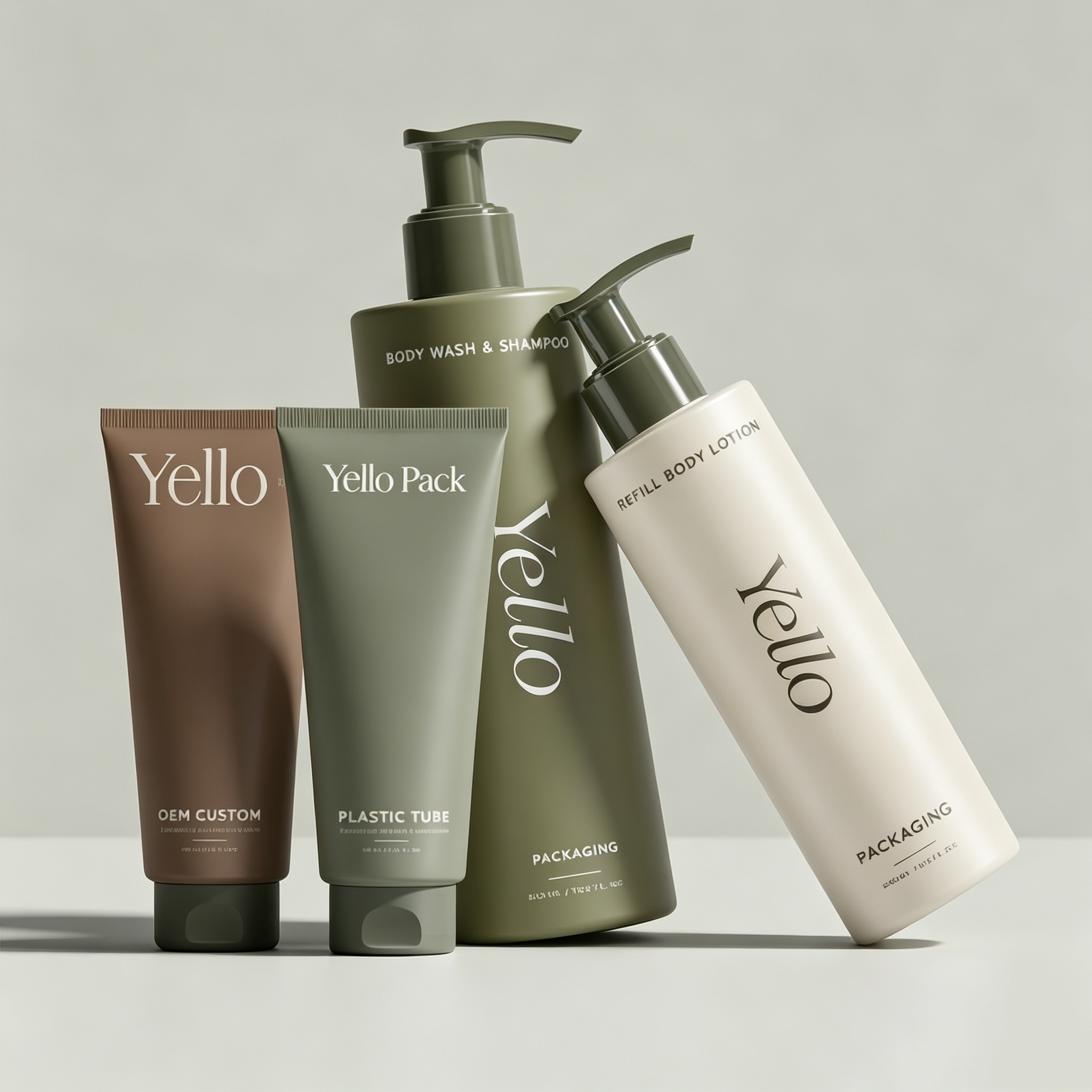 Recyclable Cosmetic Bottles Packaging for Shampoo Body Lotion Facial Cleanser Hair Conditioner