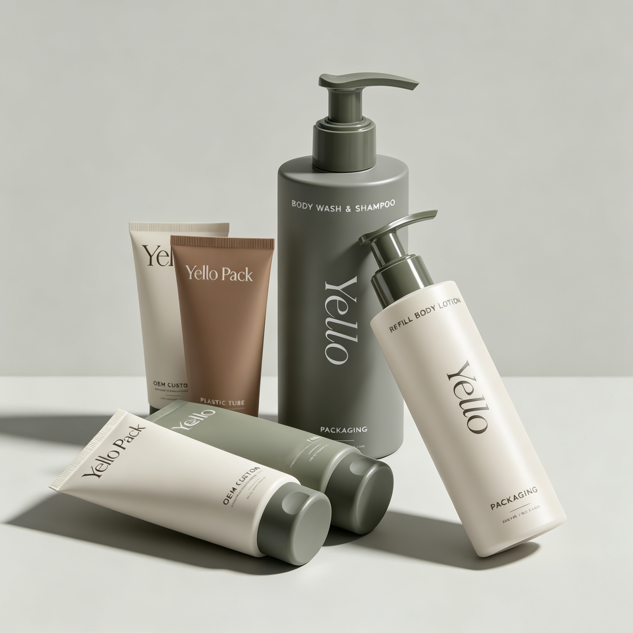 Recyclable Cosmetic Bottles Packaging for Shampoo Body Lotion Facial Cleanser Hair Conditioner