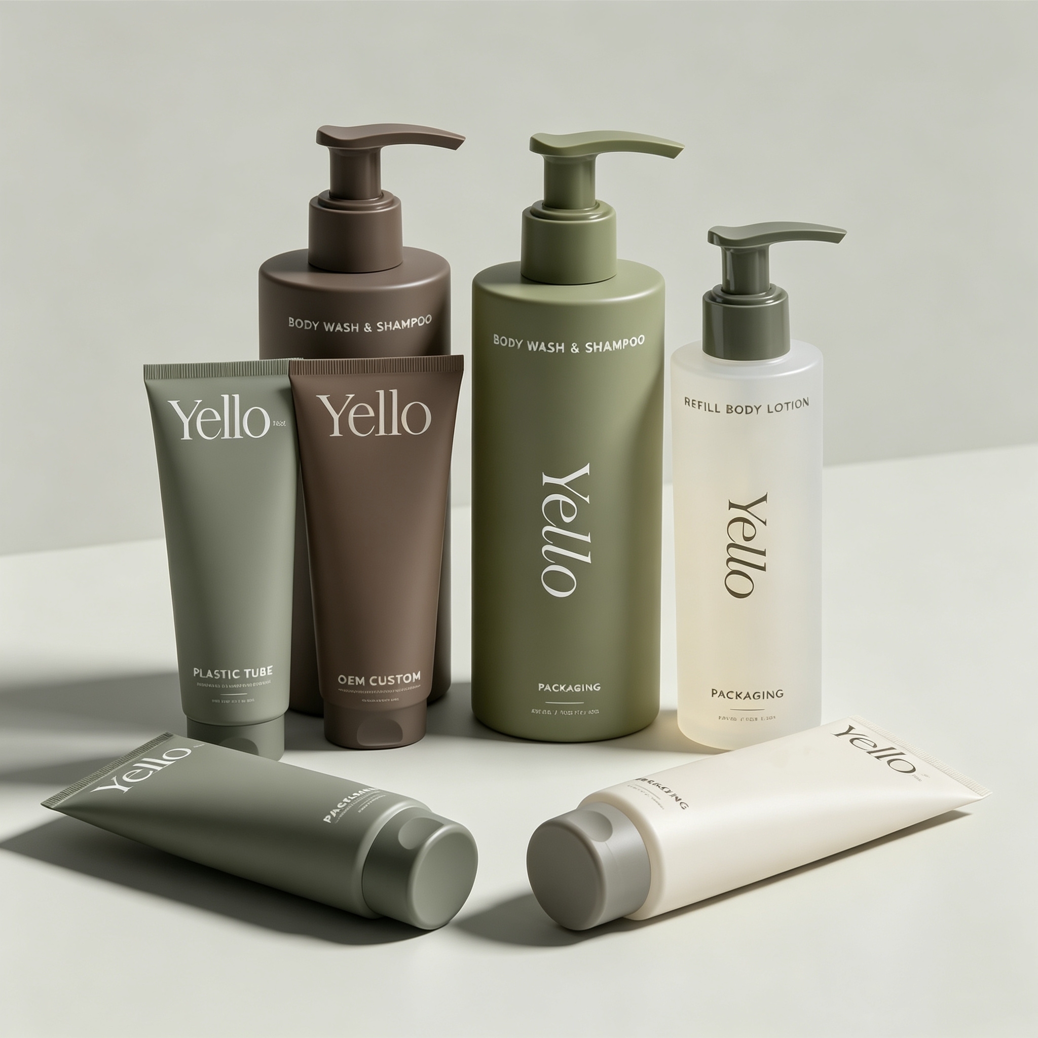 Recyclable Cosmetic Bottles Packaging for Shampoo Body Lotion Facial Cleanser Hair Conditioner