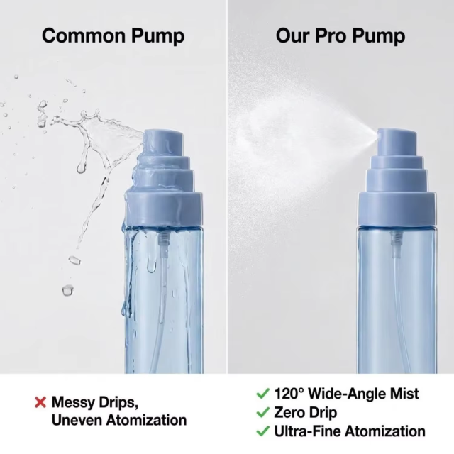 Body Mist Cosmetic Container Custom logo Plastic Skincare Moisturizer Facial Lotion Serum Oil Toner Spray Bottle