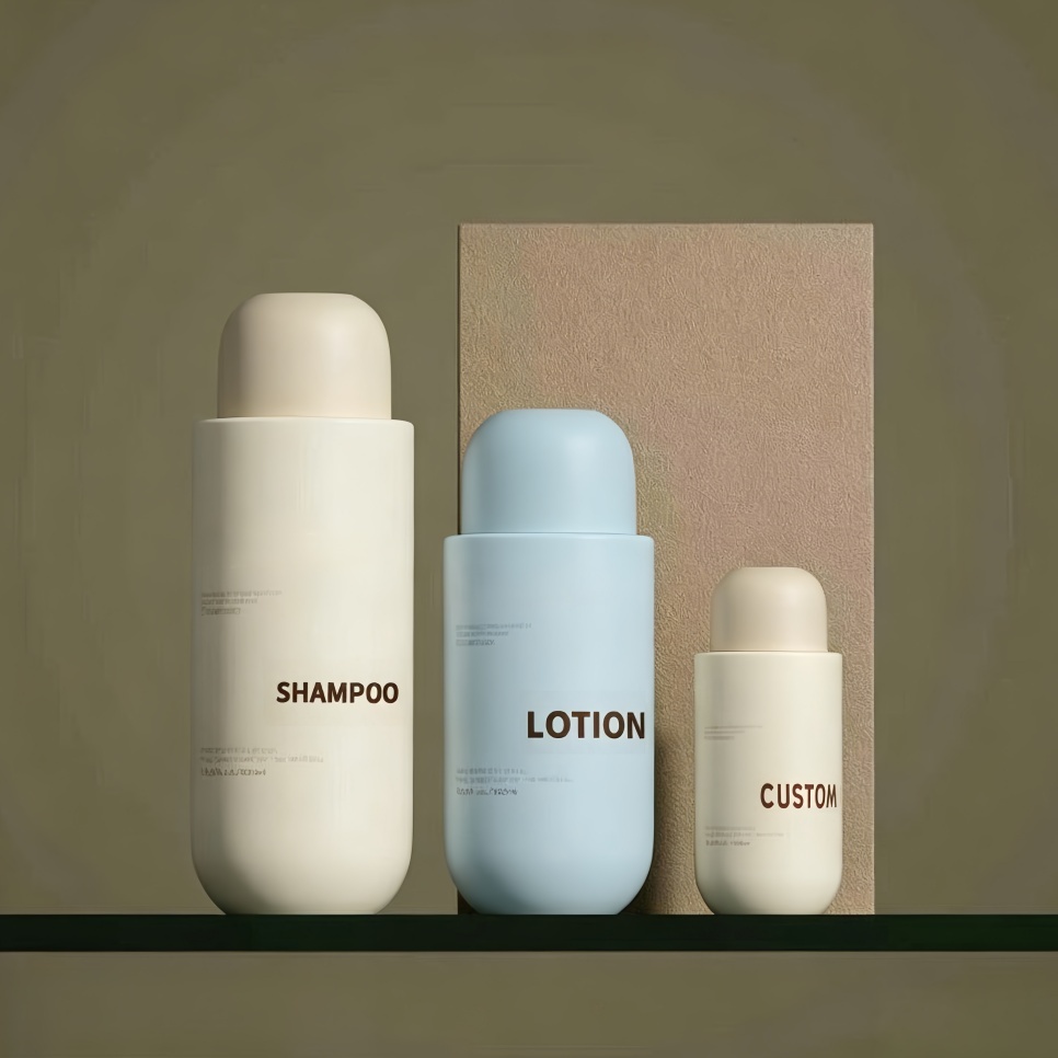 Luxury Round HDPE Matte Shower Gel Hair Conditioner Plastic Shampoo Bottle with Disc Cap
