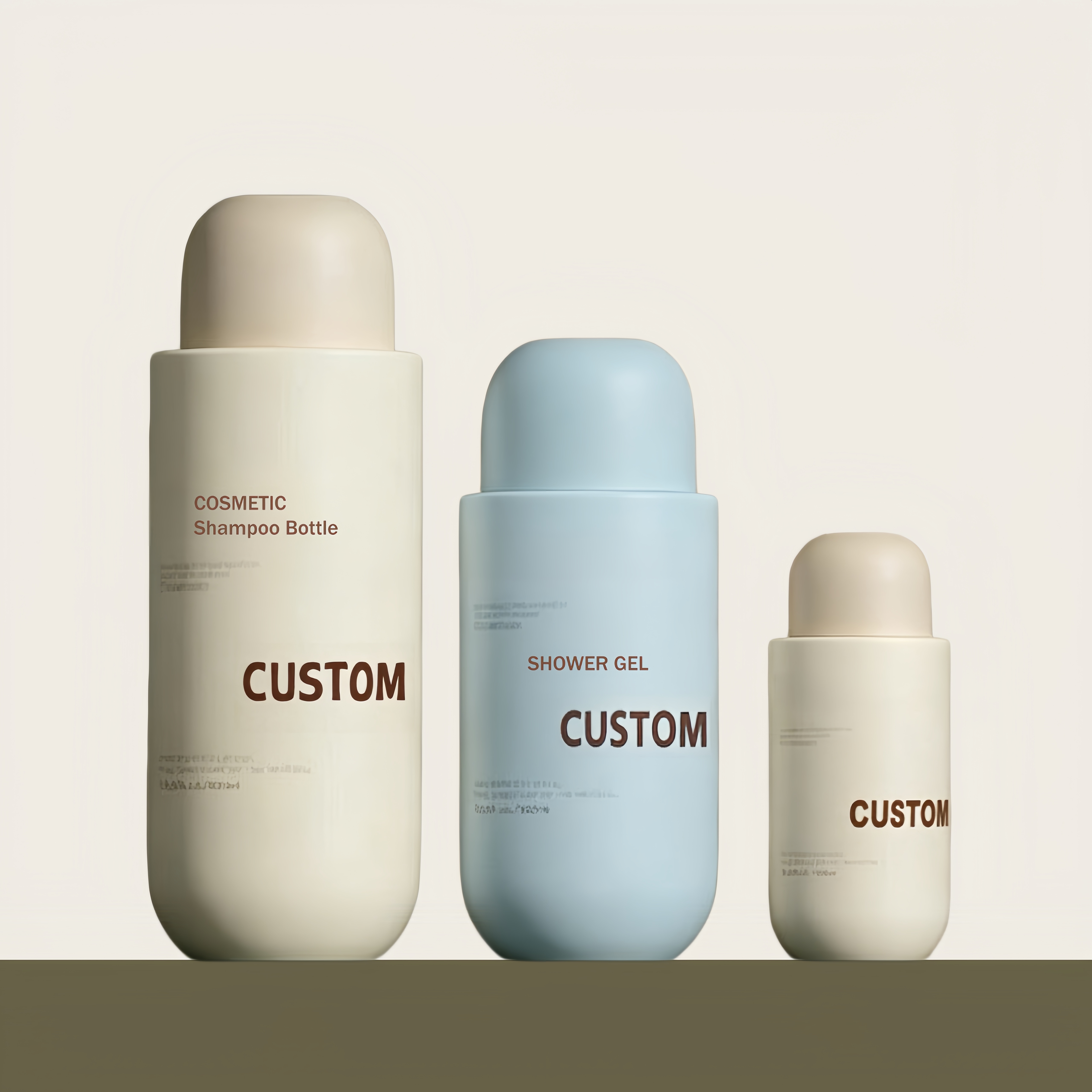 Luxury Round HDPE Matte Shower Gel Hair Conditioner Plastic Shampoo Bottle with Disc Cap